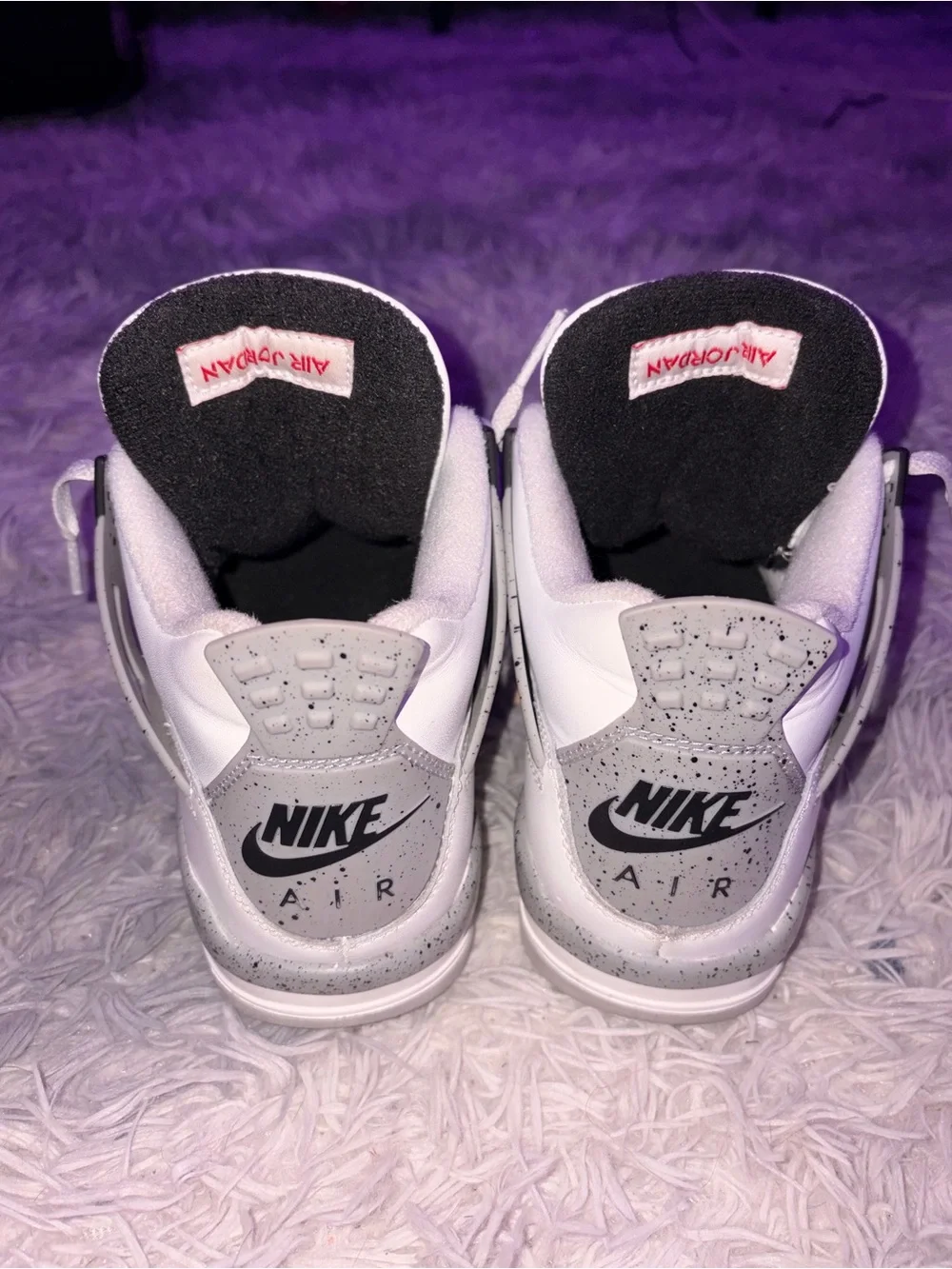 Jordan White Sneakers with Red Logo and Black Accents